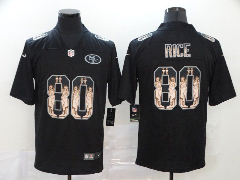 Men San Francisco 49ers #80 Rice Black Goddess fashion Edition Nike NFL Jerseys->kansas city chiefs->NFL Jersey